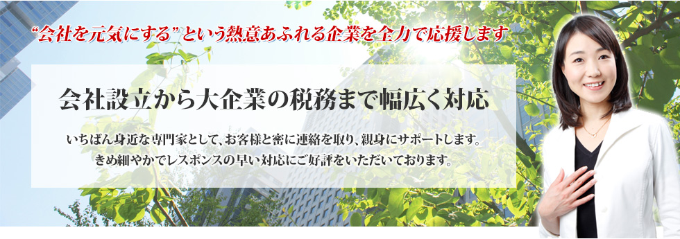 千代田区・港区の女性税理士公認会計士事務所｜会社設立から大企業の税務まで幅広く対応